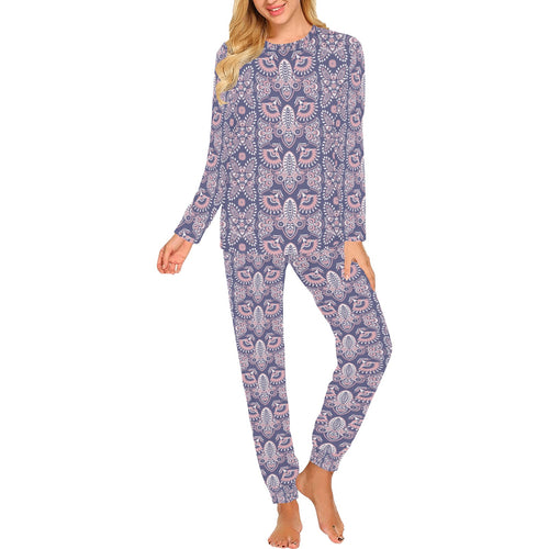 Indian Batik Style pattern Women's All Over Print Pajama Set