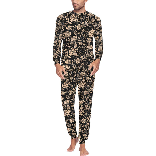 Rose Pattern Print Design 04 Men's All Over Print Pajama