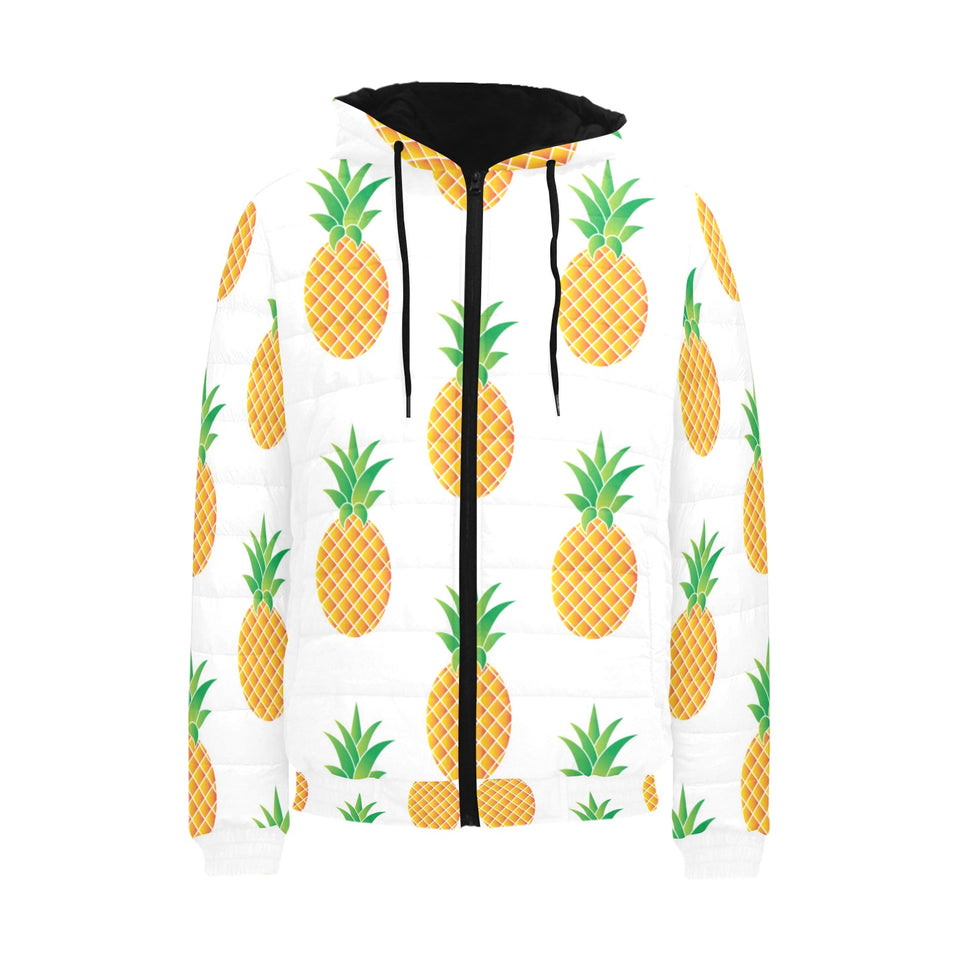 Pineapples pattern Men's Padded Hooded Jacket