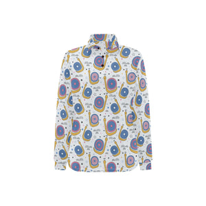 Snail Pattern Print Design 05 Women's Long Sleeve Polo Shirt