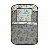 Hand drawn pizza blue background Car Seat Back Organizer
