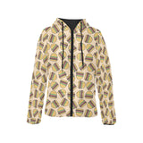 Hamburger Pattern Print Design 01 Women's Padded Hooded Jacket