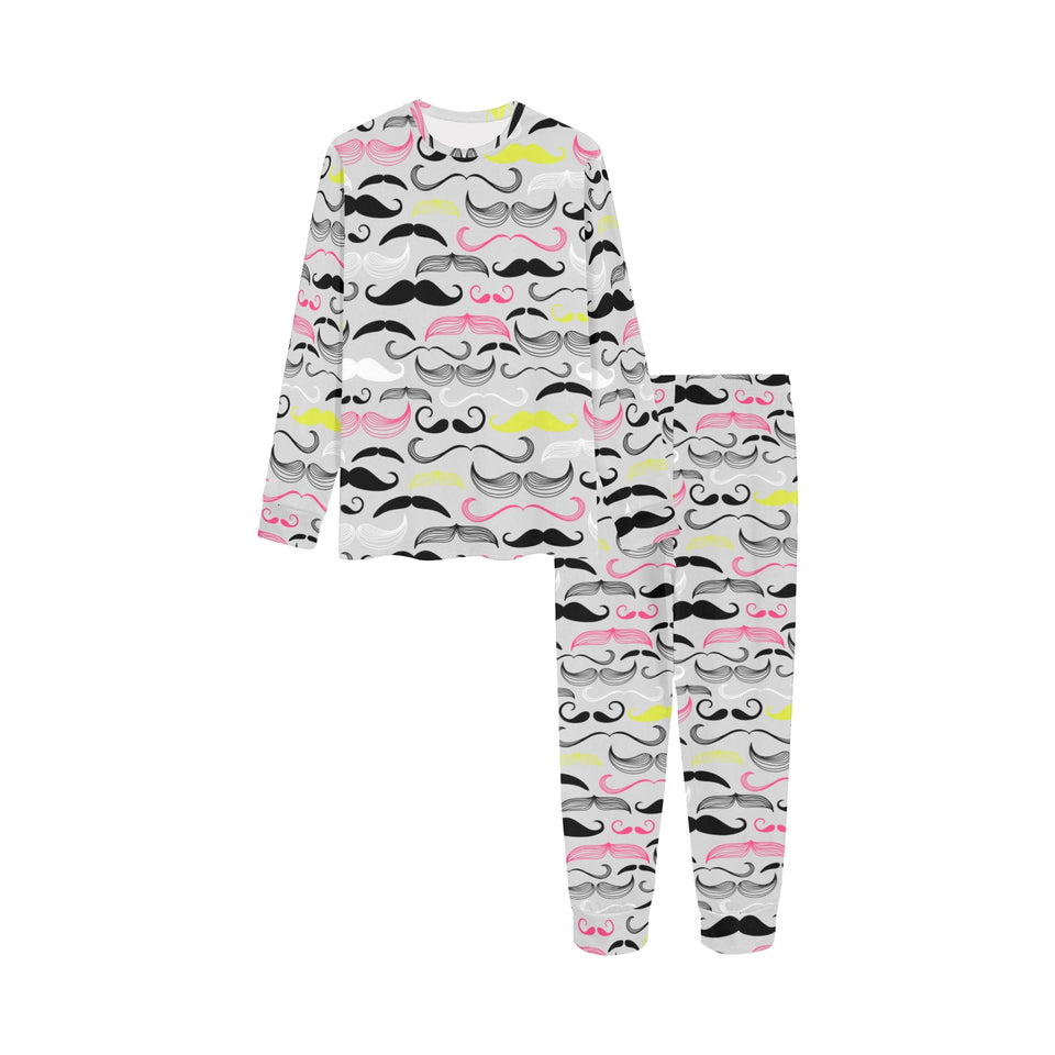 Mustache Beard Pattern Print Design 02 Kids' Boys' Girls' All Over Print Pajama Set
