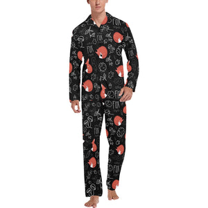 fox sleeping fox pattern Men's Long Pajama Set