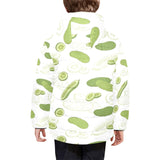 Cucumber sketch pattern Kids' Boys' Girls' Padded Hooded Jacket