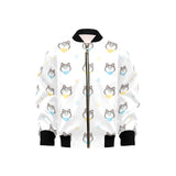 Cute Siberian Husky pattern Kids' Boys' Girls' Bomber Jacket