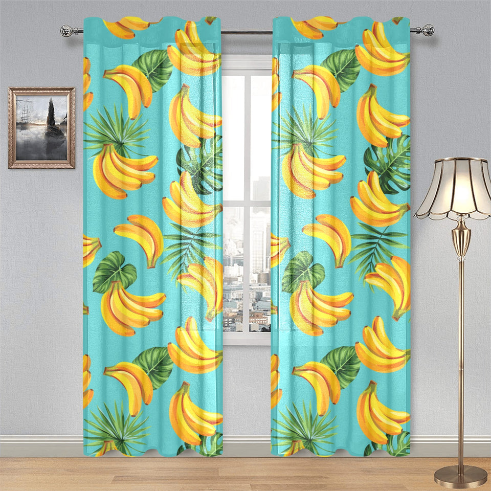 Banana Palm Leaves pattern background Gauze Curtain