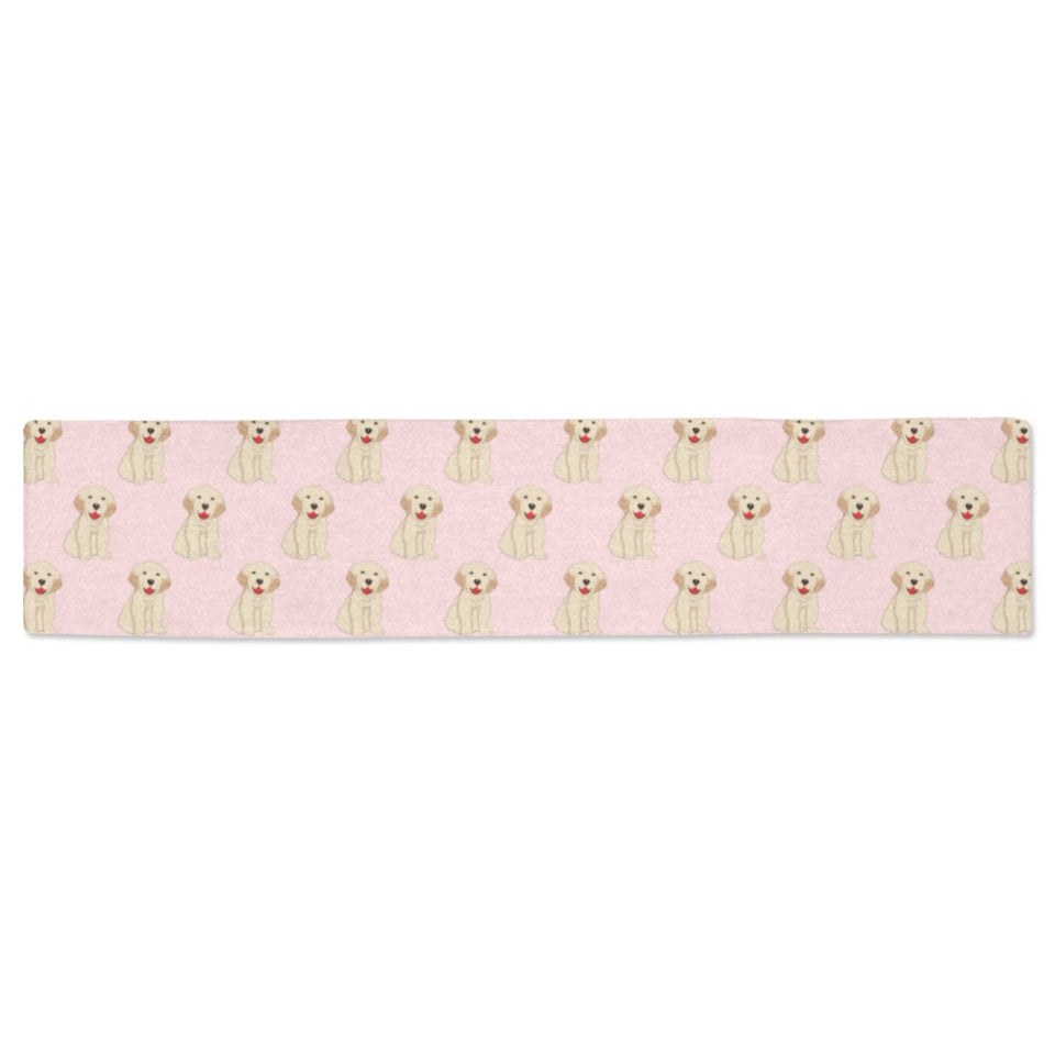 Golden Retriever Pattern Print Design 02 Table Runner