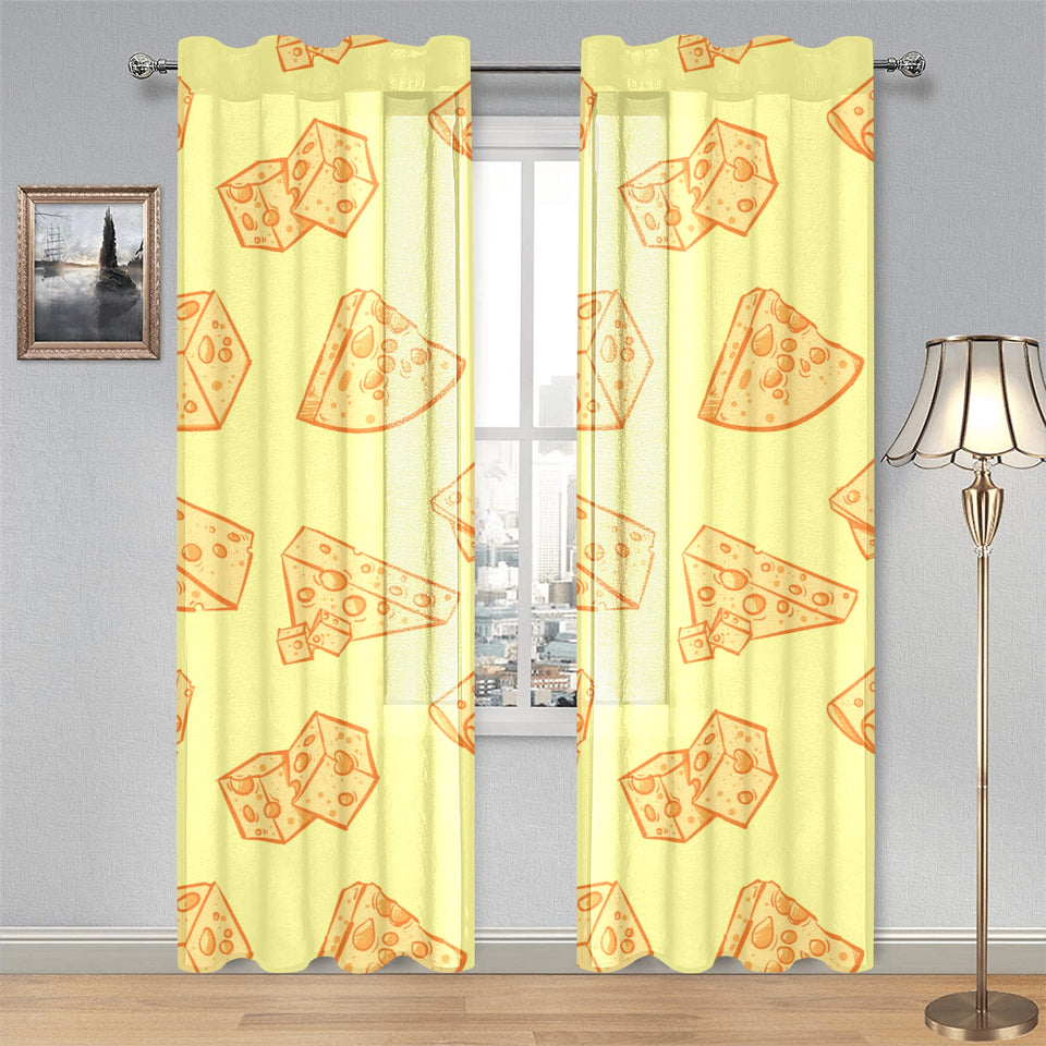 Cheese design pattern Gauze Curtain