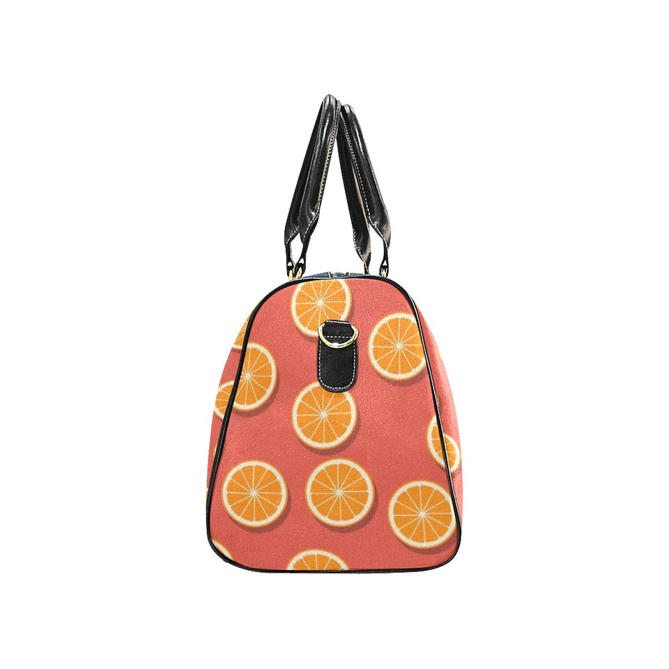 Oranges pattern red background Travel Bag