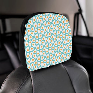 Fried Eggs Pattern Print Design 04 Car Headrest Cover