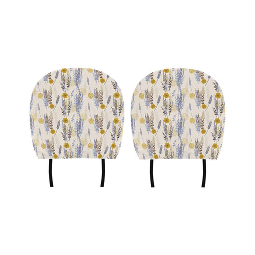 Lavender modern pattern blackground Car Headrest Cover