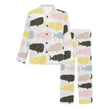 Whale dot pattern Men's Long Pajama Set