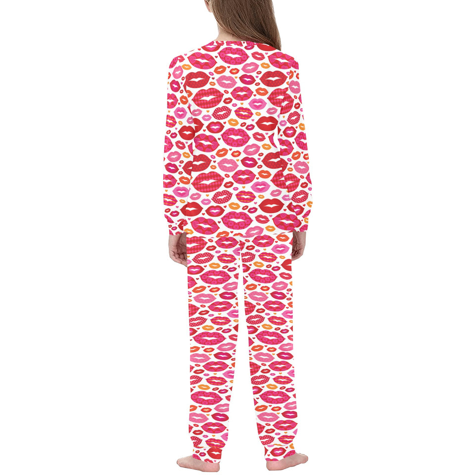 Lips Pattern Print Design 01 Kids' Boys' Girls' All Over Print Pajama Set