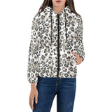 Leopard skin print pattern Women's Padded Hooded Jacket