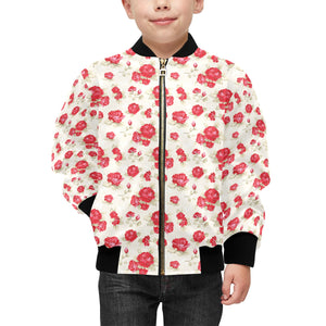 Rose Pattern Print Design 01 Kids' Boys' Girls' Bomber Jacket
