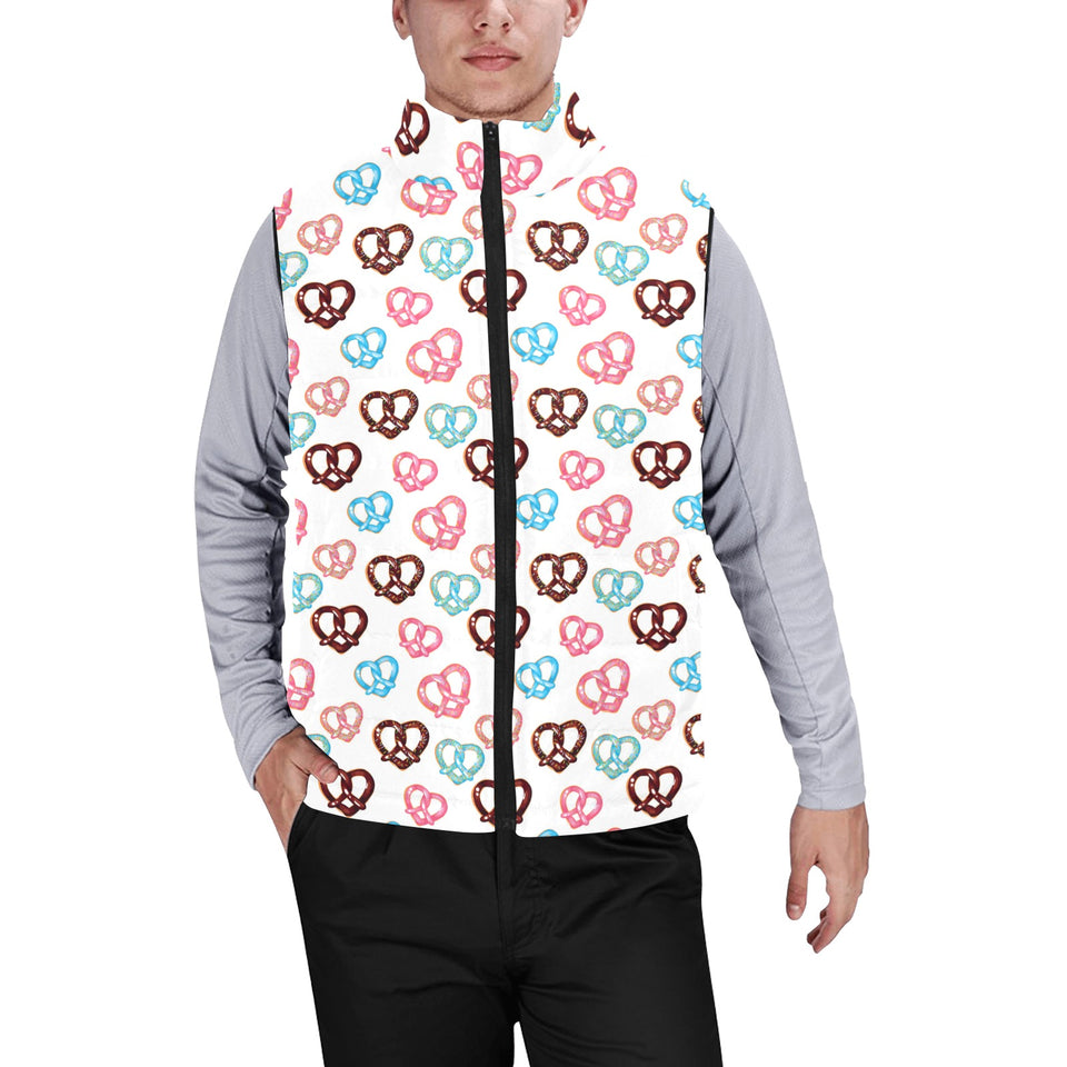 Pretzels Pattern Print Design 04 Men's Padded Vest