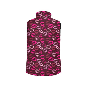 Lips Pattern Print Design 03 Men's Padded Vest
