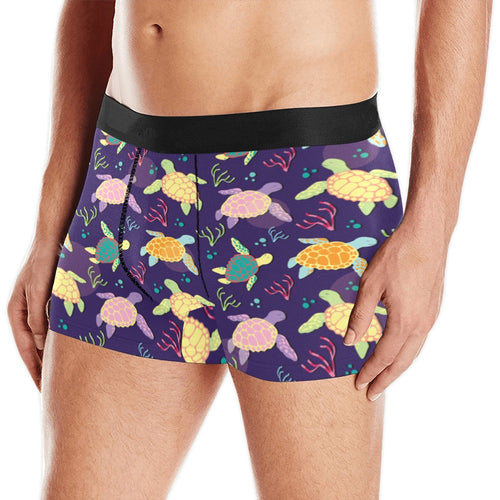 Colorful sea turtle pattern Men's All Over Print Boxer Briefs Men's Underwear