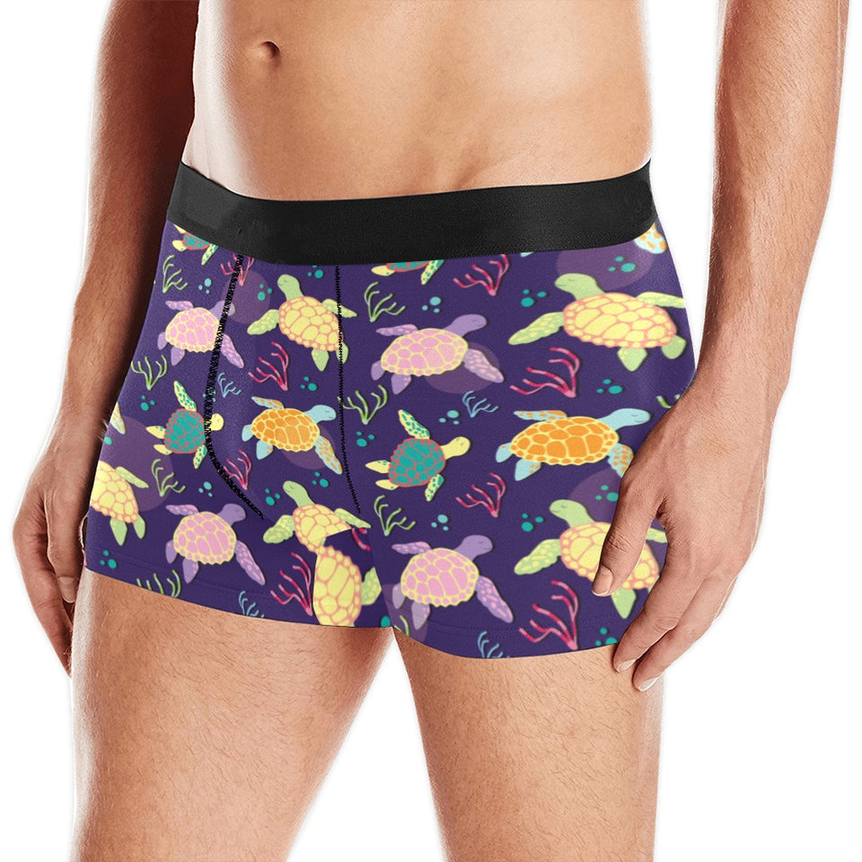 Colorful sea turtle pattern Men's All Over Print Boxer Briefs Men's Underwear