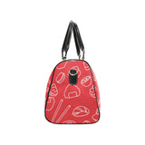sushi pattern red background Travel Bag