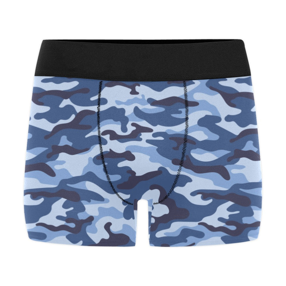 Blue camouflage pattern Men's All Over Print Boxer Briefs Men's Underwear