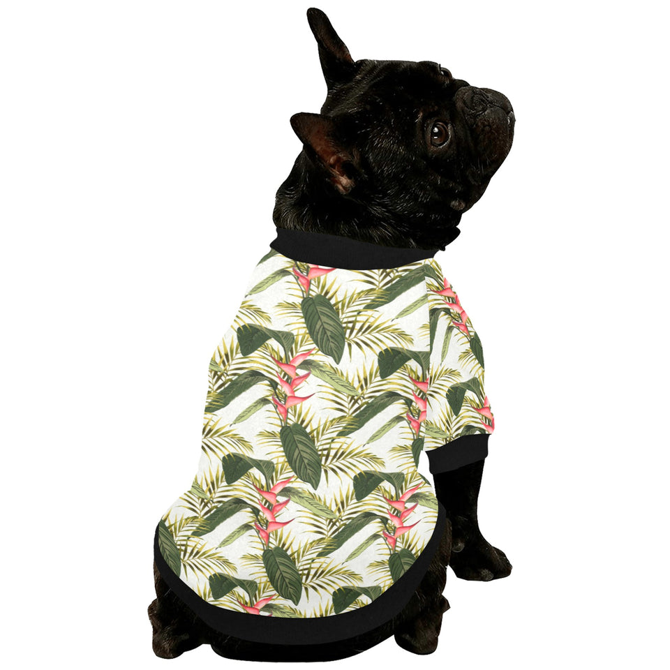 heliconia pattern All Over Print Pet Dog Round Neck Fuzzy Shirt