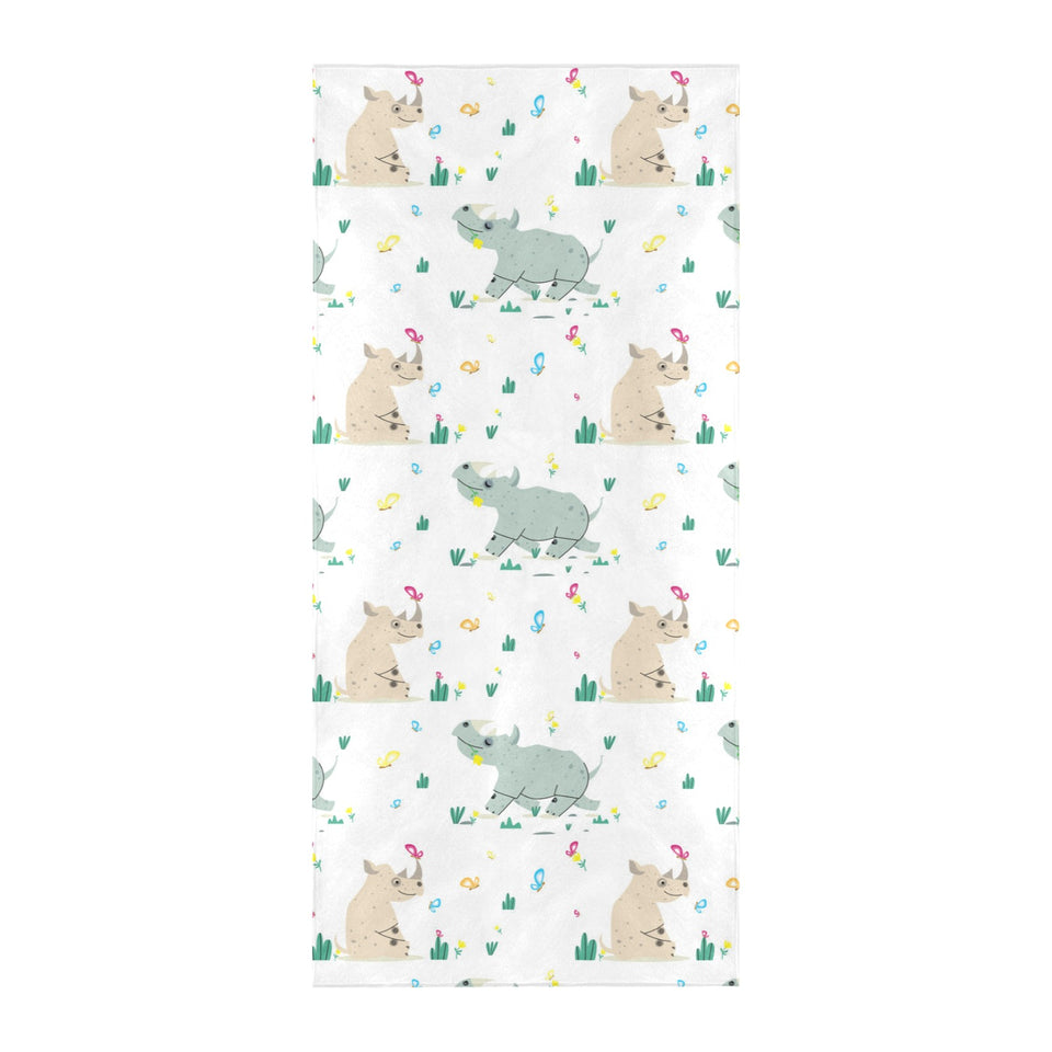 Cute Rhino pattern Beach Towel