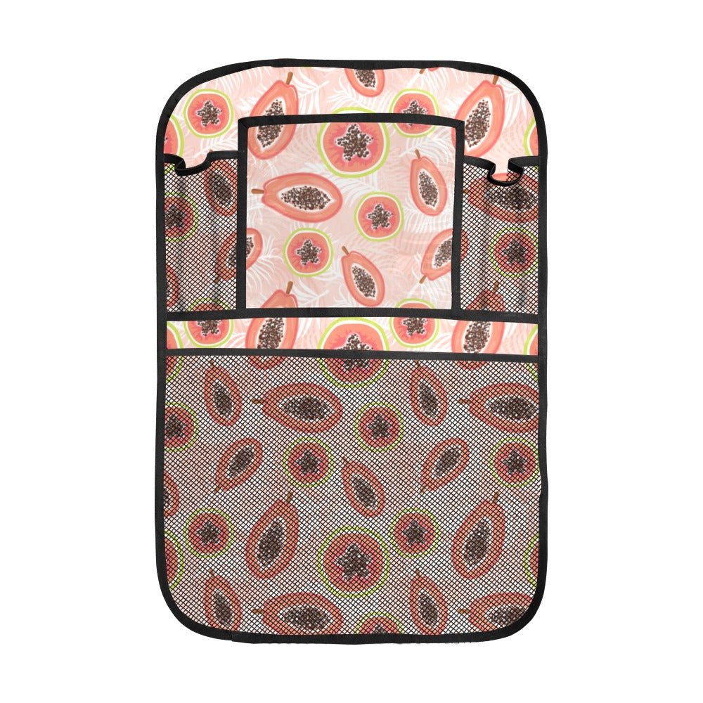 papaya leaves pattern Car Seat Back Organizer