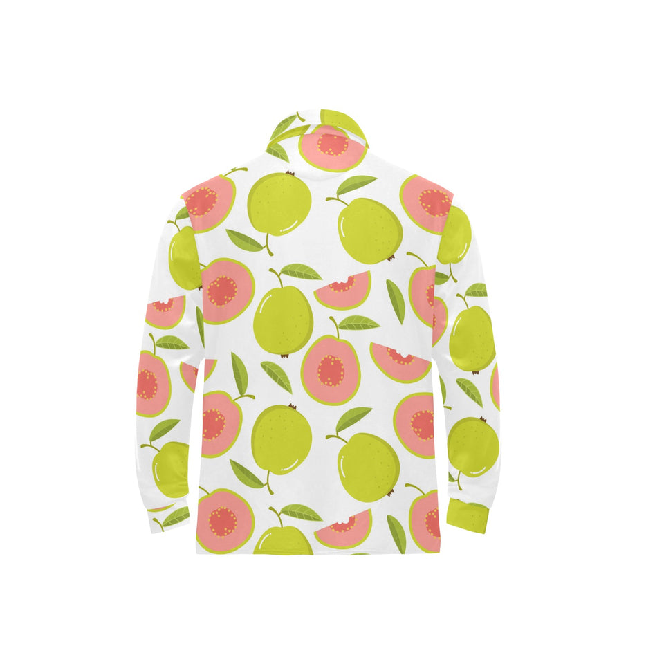 Guava pattern Men's Long Sleeve Polo Shirt