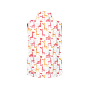 Giraffe Pattern Print Design 03 Women's Padded Vest