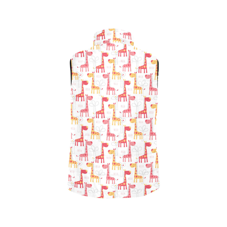 Giraffe Pattern Print Design 03 Women's Padded Vest
