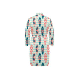 Surfboard Pattern Print Design 02 Men's Long Sleeve Belted Night Robe