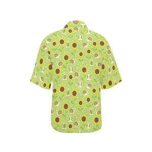 Snail Pattern Print Design 01 Women's All Over Print Hawaiian Shirt