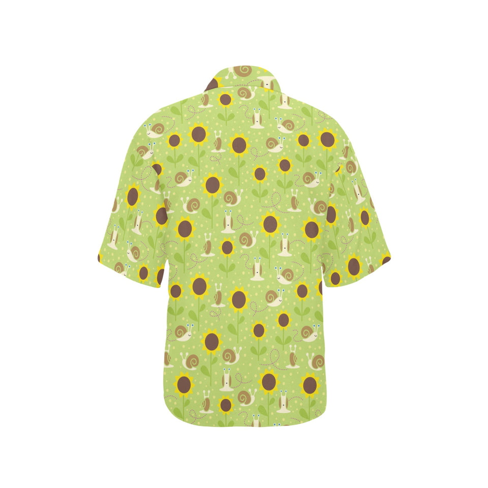 Snail Pattern Print Design 01 Women's All Over Print Hawaiian Shirt