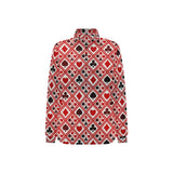 Casino Cards Suits Pattern Print Design 03 Women's Long Sleeve Polo Shirt