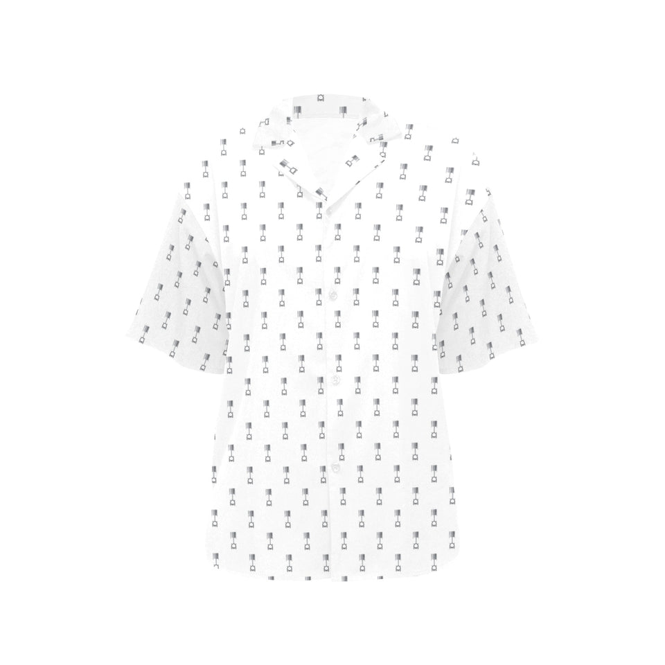 Engine Piston Background Pattern Print Design 01 Women's All Over Print Hawaiian Shirt