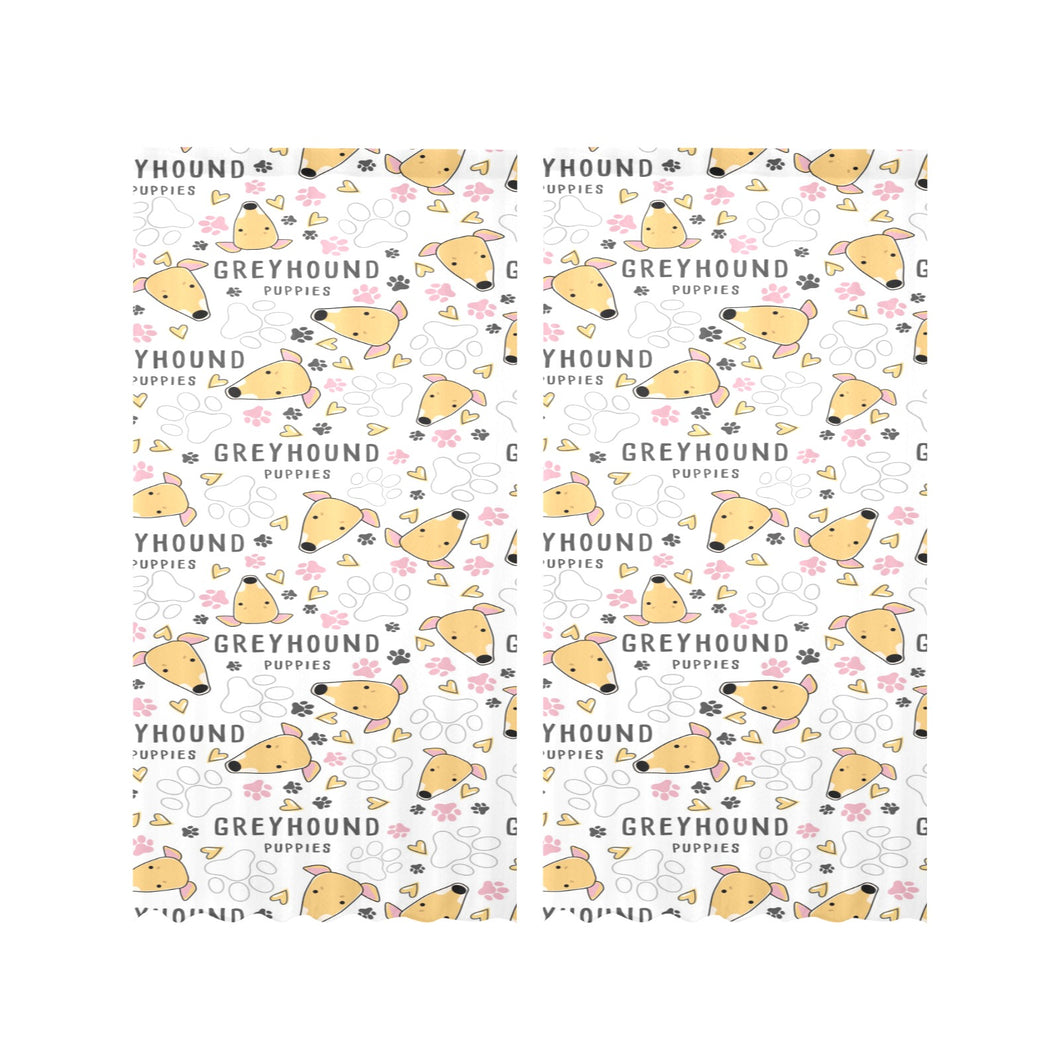 Greyhound Pattern Print Design 03 Gauze Curtain