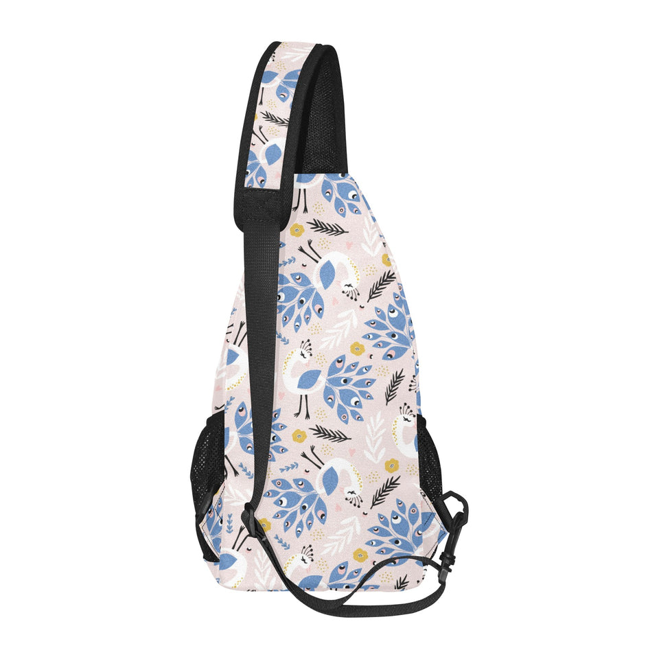 Cute peacock pattern All Over Print Chest Bag