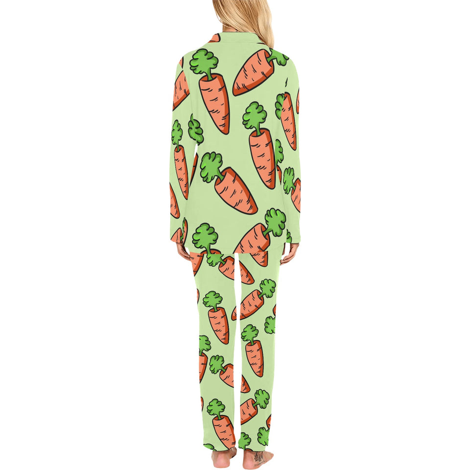 Carrot Pattern Print Design 05 Women's Long Pajama Set