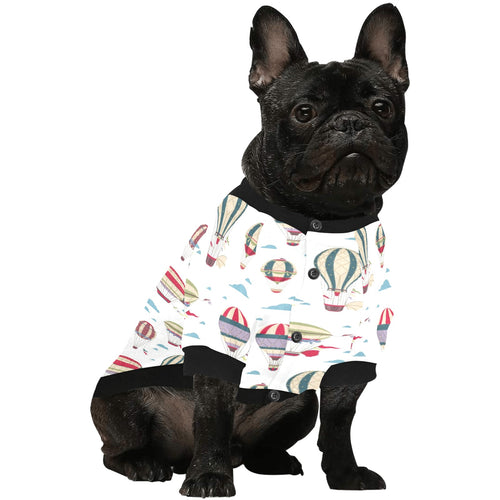 Hot air balloon pattern All Over Print Pet Dog Round Neck Fuzzy Shirt