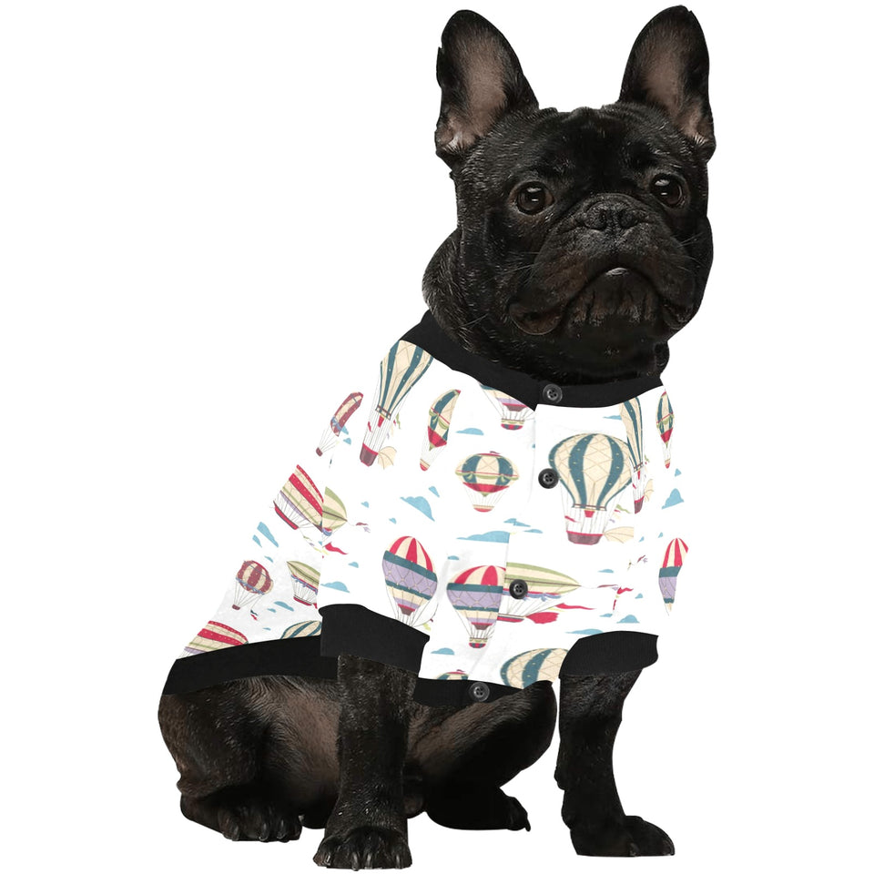 Hot air balloon pattern All Over Print Pet Dog Round Neck Fuzzy Shirt