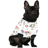 Hot air balloon pattern All Over Print Pet Dog Round Neck Fuzzy Shirt