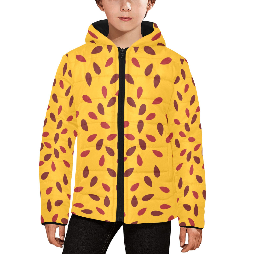 Passion fruit texture Kids' Boys' Girls' Padded Hooded Jacket