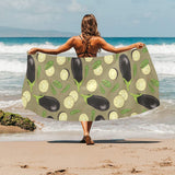 Eggplant Pattern Print Design 02 Beach Towel