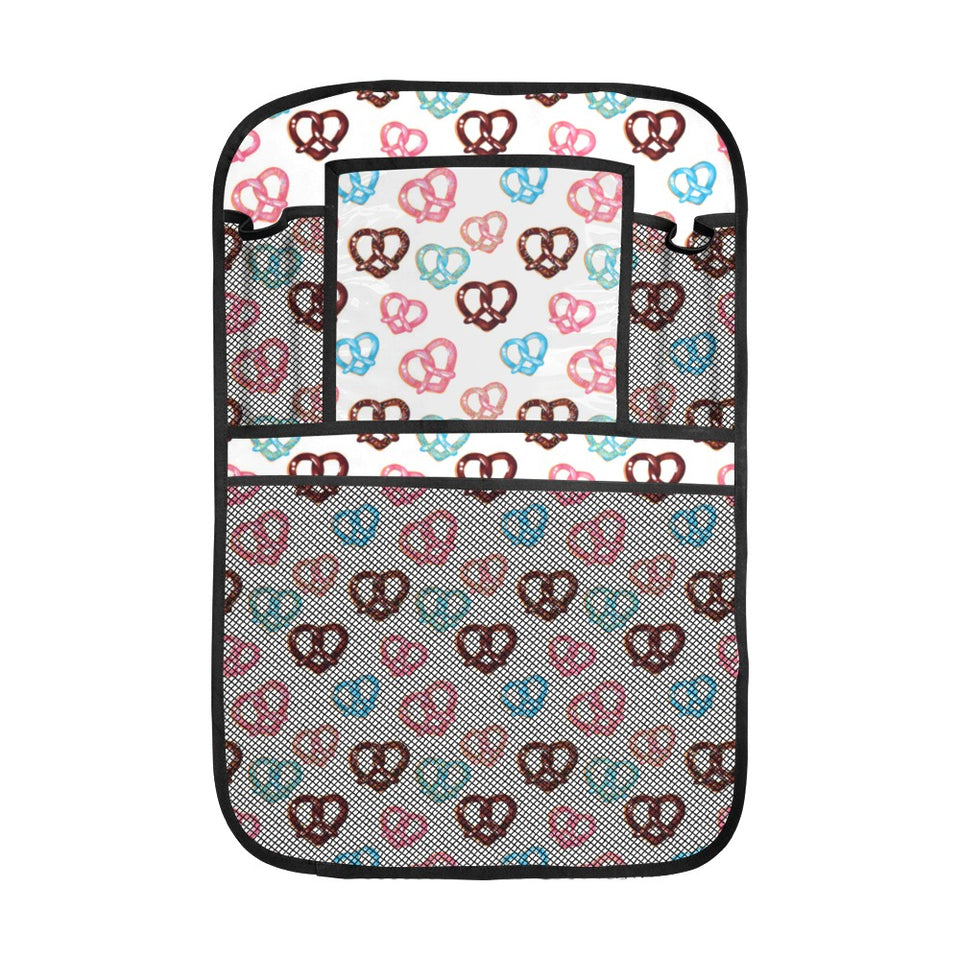 Pretzels Pattern Print Design 04 Car Seat Back Organizer