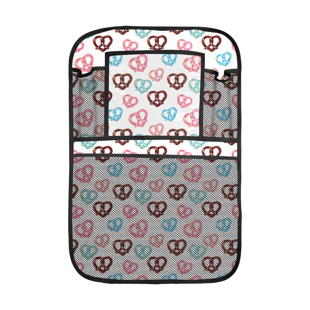 Pretzels Pattern Print Design 04 Car Seat Back Organizer