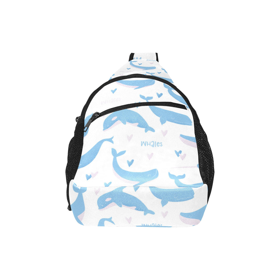 Blue whale pattern All Over Print Chest Bag