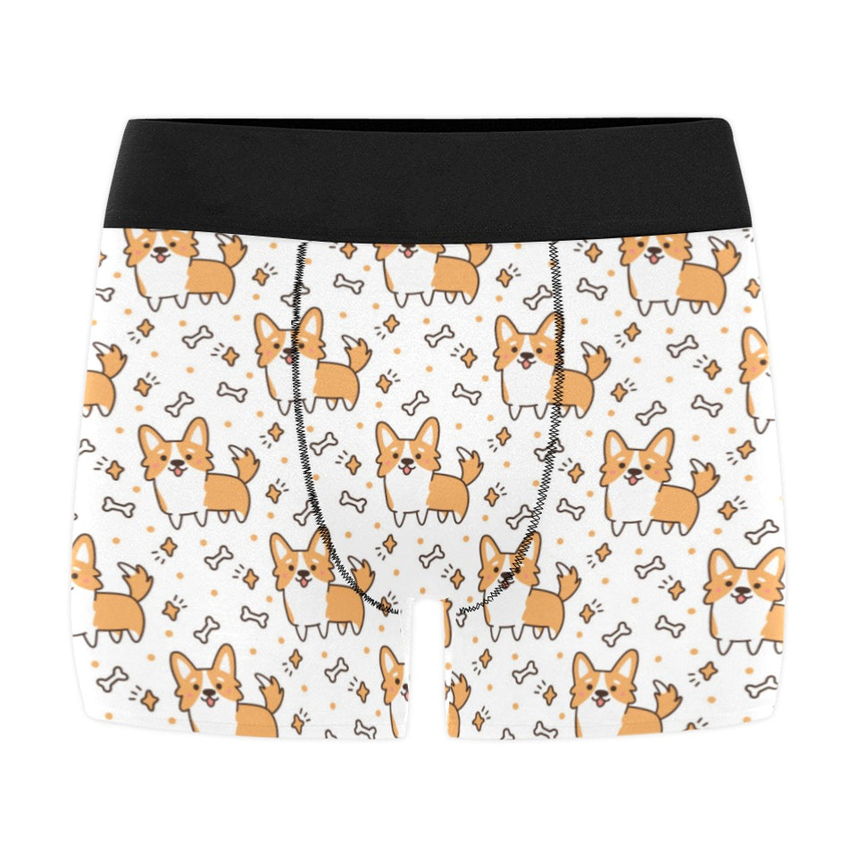 Cute corgi heart star bone pattern Men's All Over Print Boxer Briefs Men's Underwear