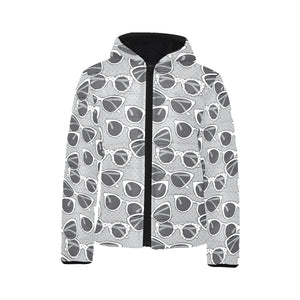 Sun Glasses Pattern Print Design 04 Kids' Boys' Girls' Padded Hooded Jacket